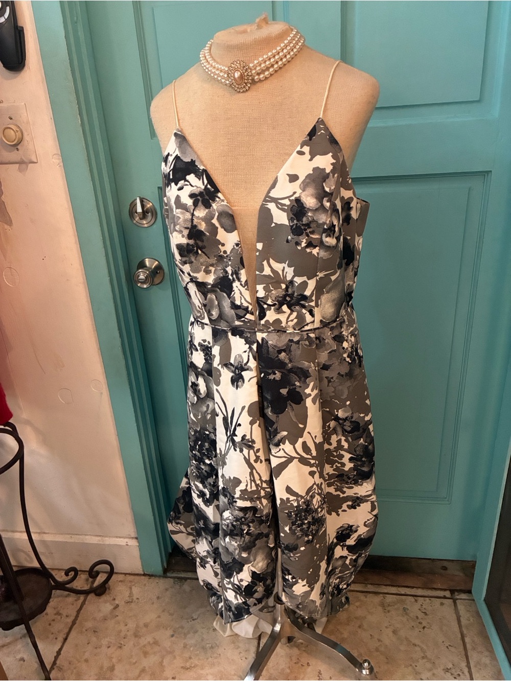 Adriana Papell high, low evening dress.  Size 12. Dry clean only.
